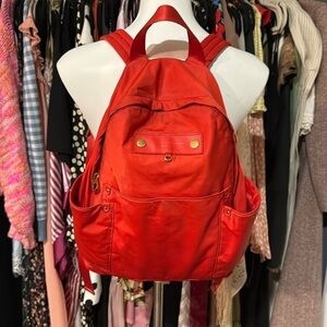 Marc by Marc Jacobs Red Nylon Backpack with Gold Hardware